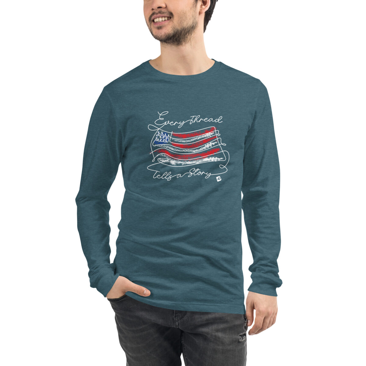 unisex long sleeve tee heather deep teal front 671293e7baaa5.jpg