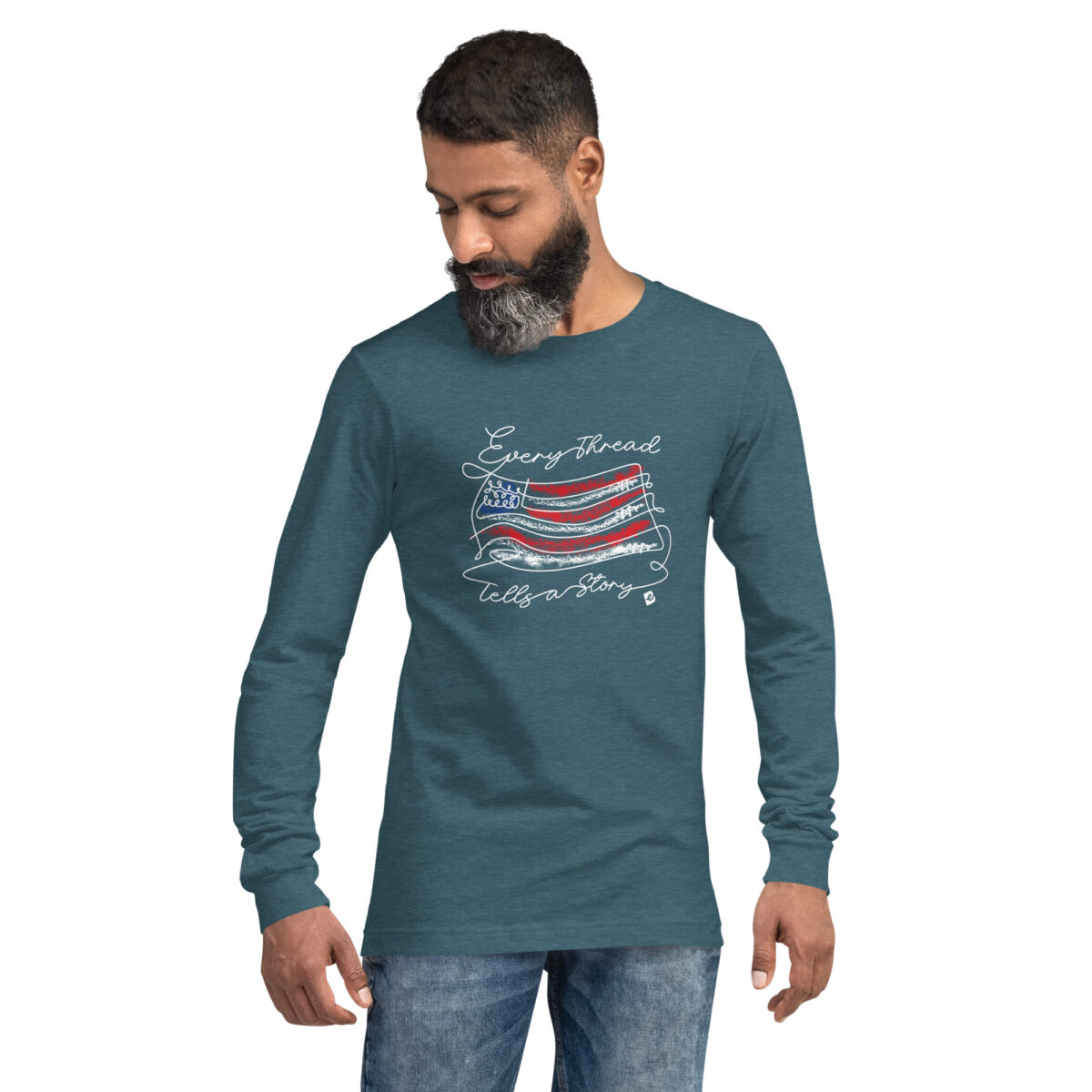 unisex long sleeve tee heather deep teal front 671293e7df6f8.jpg