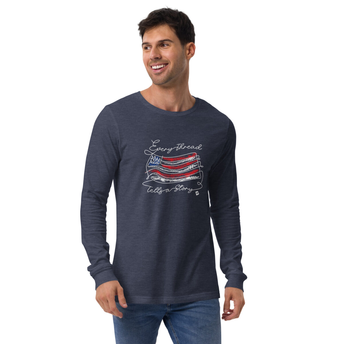 unisex long sleeve tee heather navy front 671293e7b6ff4.jpg