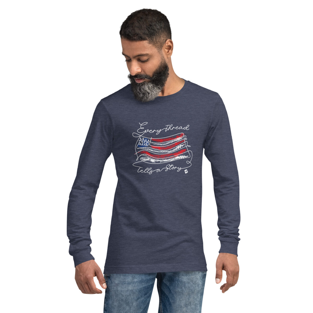 unisex long sleeve tee heather navy front 671293e7daf3c.jpg