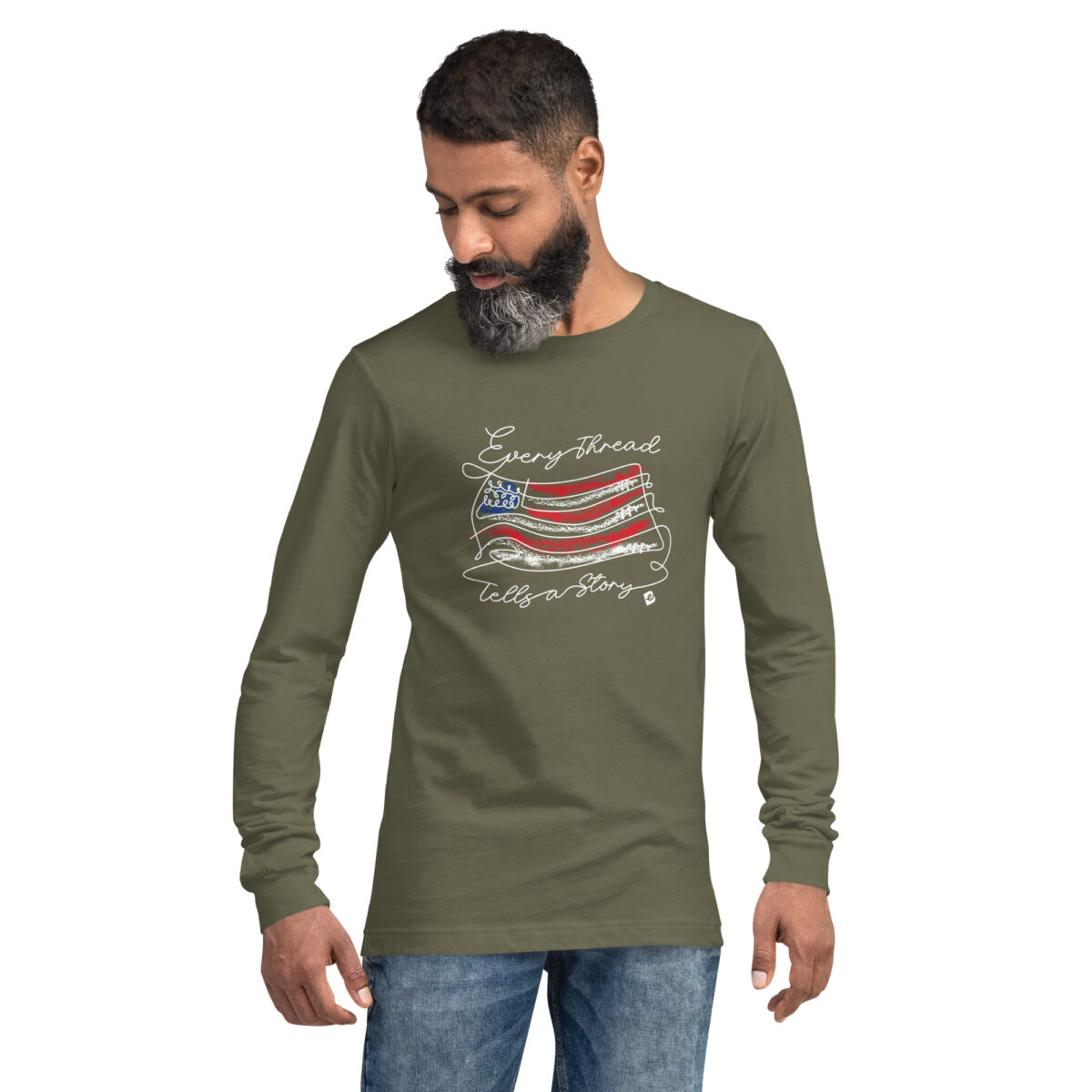 unisex long sleeve tee military green front 671293e7e7e19.jpg